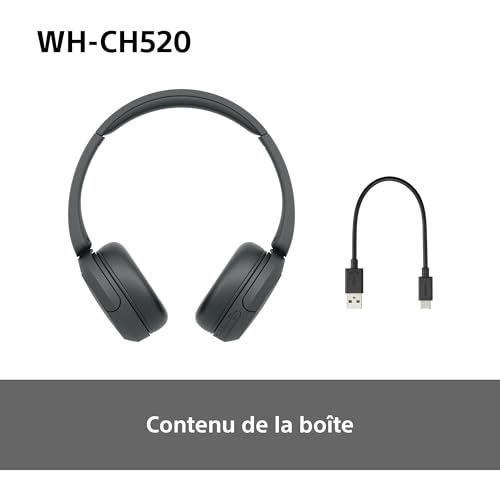 Sony WH-CH520 – Casque Bluetooth Supra-Auriculaire avec Autonomie de 50h et Connexion Multipoint