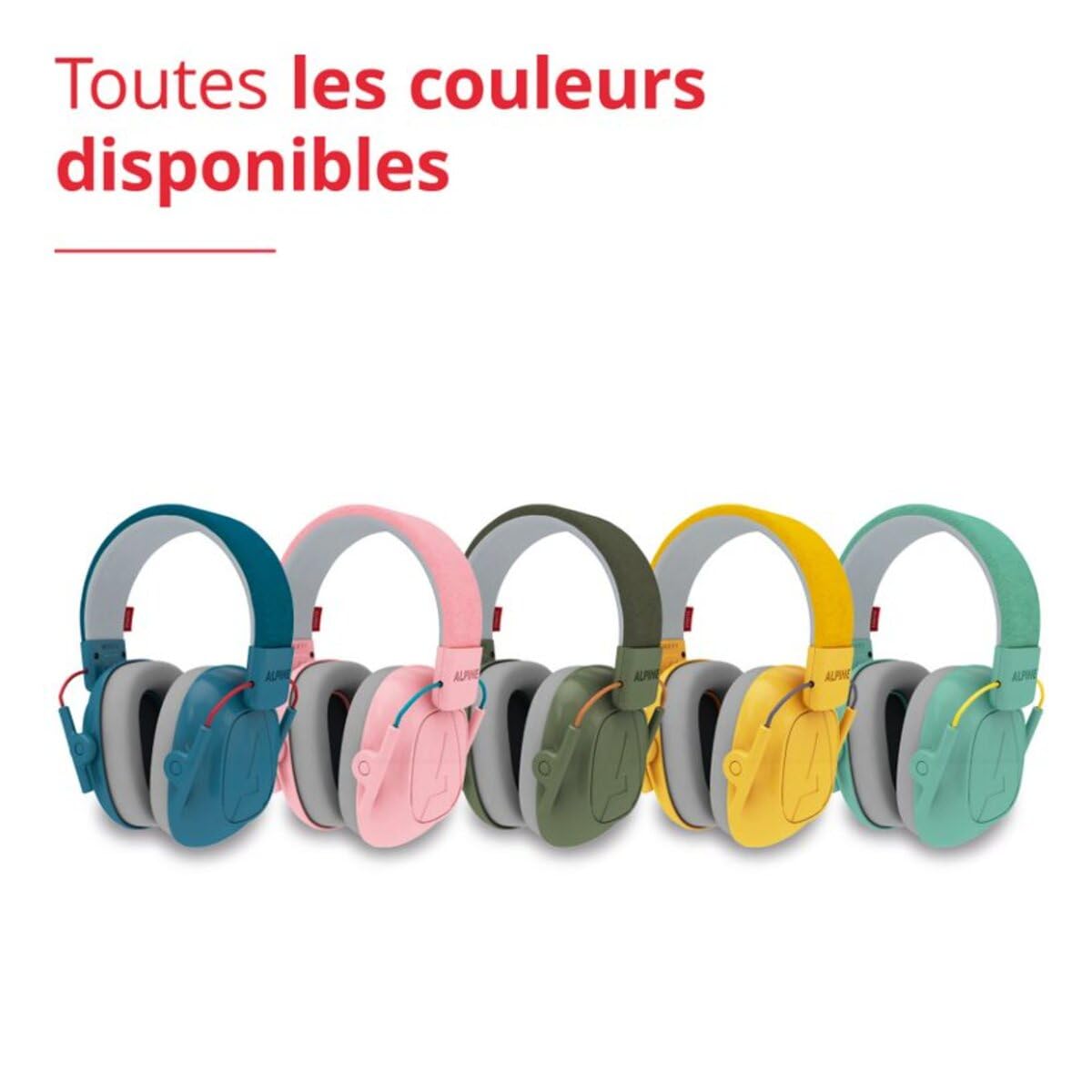 Casque Antibruit Enfant Alpine Muffy Kids – Protection Auditive 25 dB, Confortable et Réglable