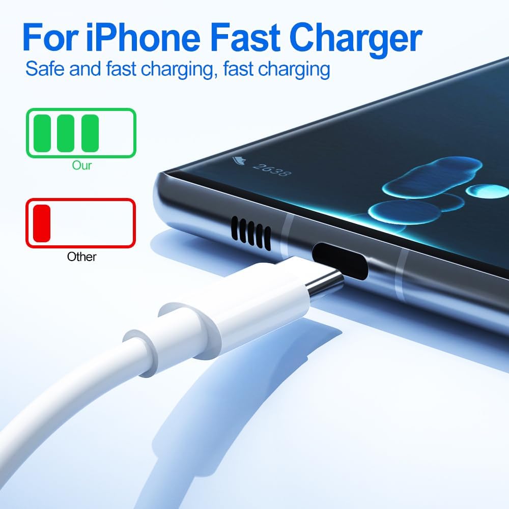 Chargeur Rapide iPhone – Certifié Apple MFi, 20W USB-C avec Câble Lightning 2m