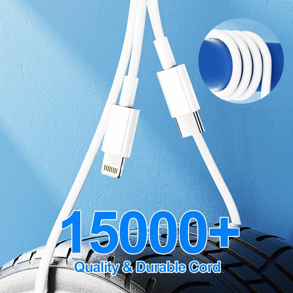 Chargeur Rapide iPhone – Certifié Apple MFi, 20W USB-C avec Câble Lightning 2m