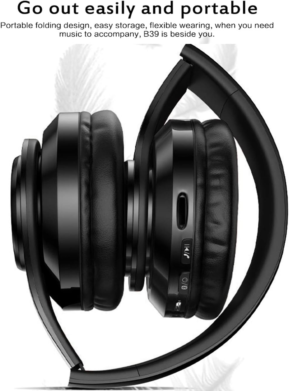 Casque Bluetooth Over-Ear Pliable – Hi-Fi Stéréo avec Microphone, FM, Carte SD et Mode Filaire