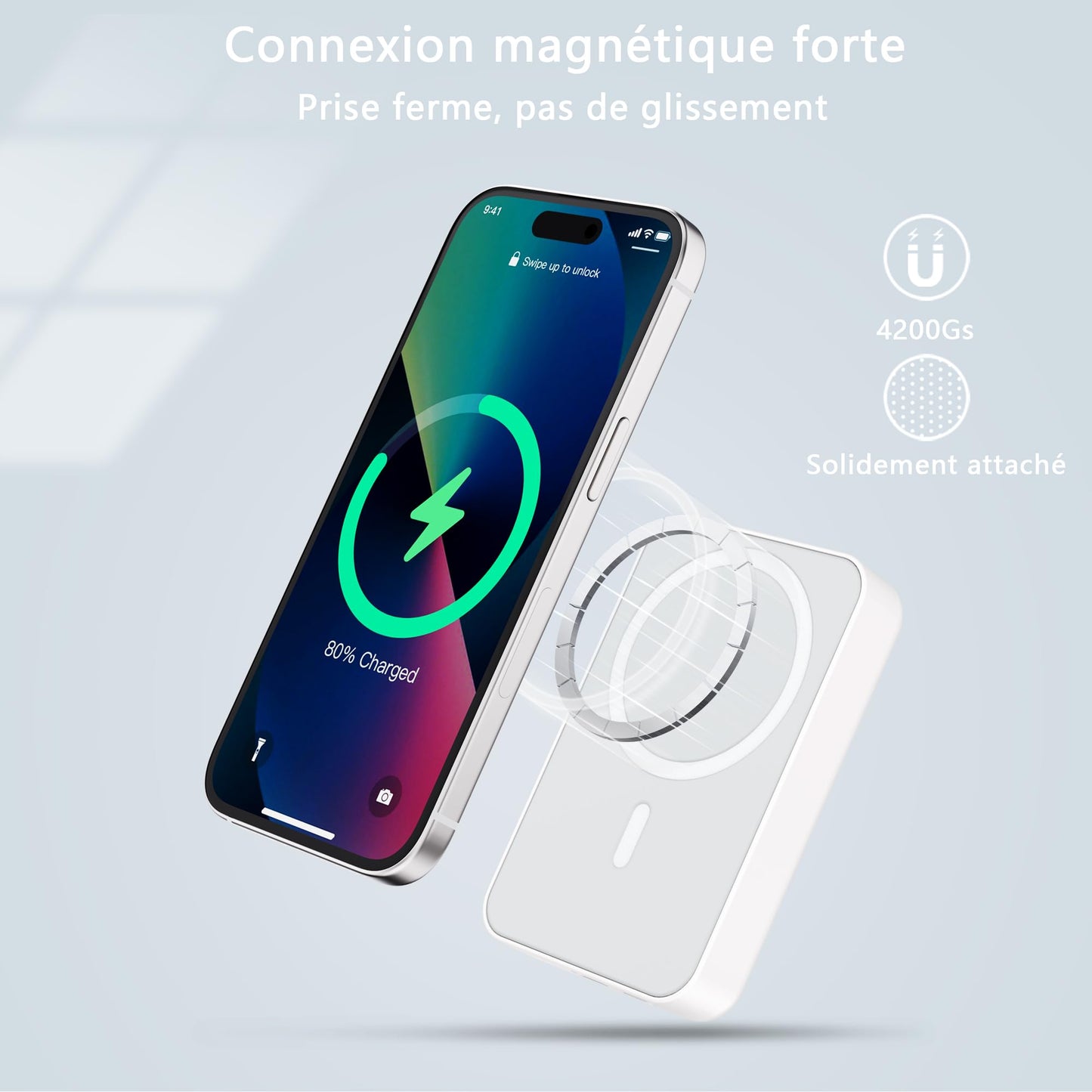 Batterie Externe MagSafe 10 000 mAh – Chargeur Magnétique Sans Fil Liverchy