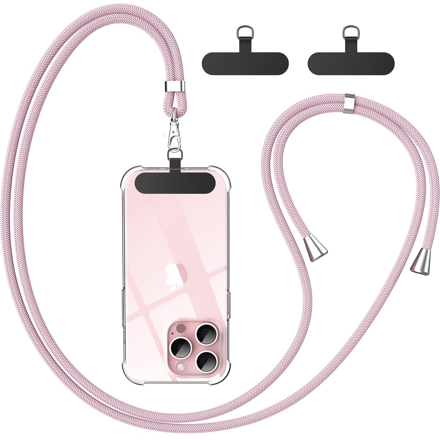 Cordon Téléphone Caslord – Lanière Universelle 1,6 m avec 2 Patchs Durables