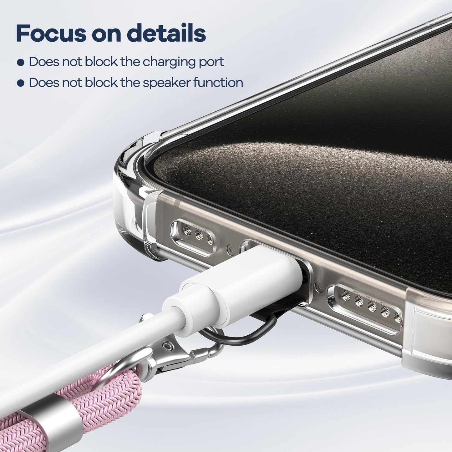 Cordon Téléphone Caslord – Lanière Universelle 1,6 m avec 2 Patchs Durables