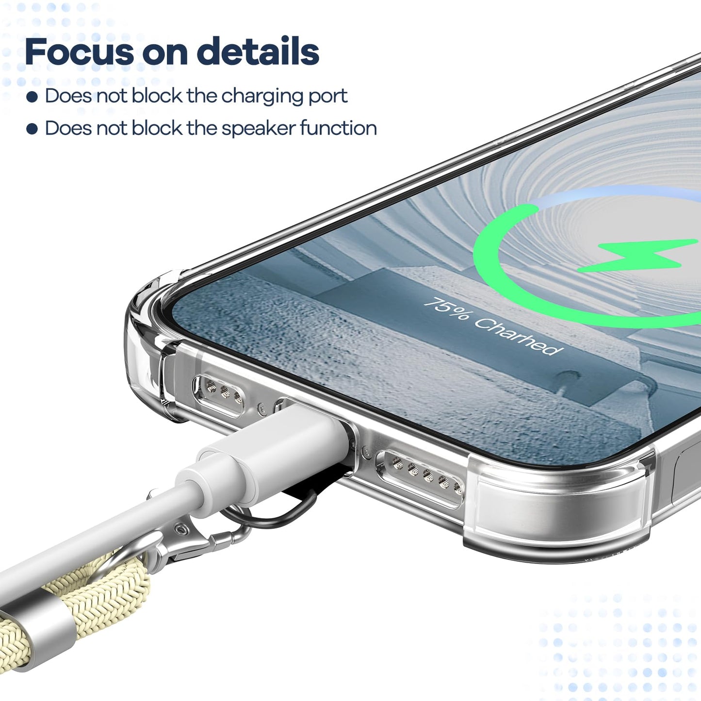 Cordon Téléphone Caslord – Lanière Universelle 1,6 m avec 2 Patchs Durables