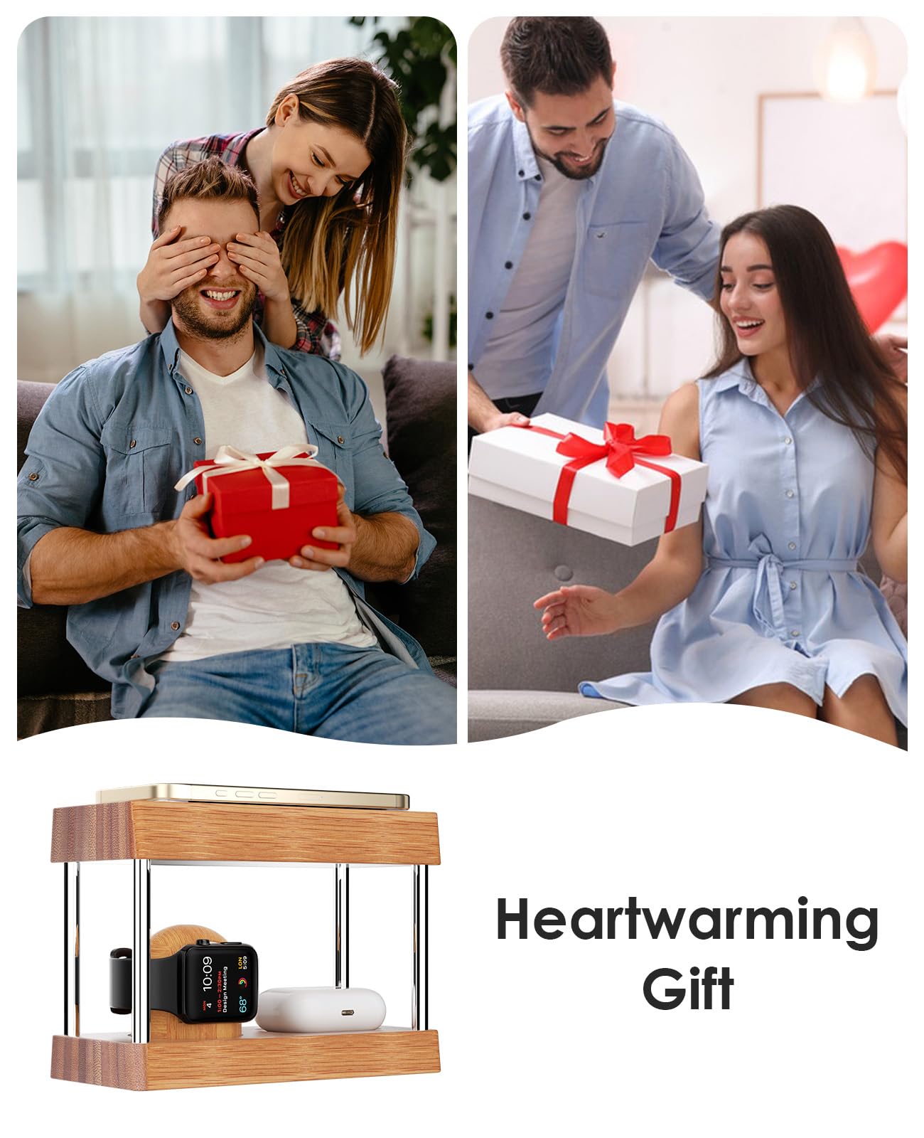 Station de Charge pour Plusieurs appareils, Alltripal en Bambou 7 Ports, Station de Charge 50 W, Chargeur USB, Chargeur Rapide, Organisateur Compatible avec téléphone Portable (Station de Charge pour