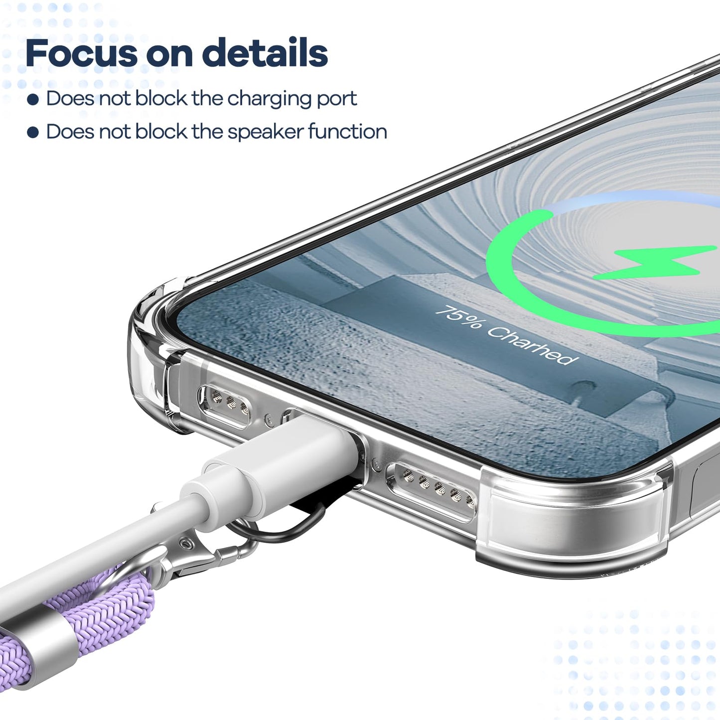 Cordon Téléphone Caslord – Lanière Universelle 1,6 m avec 2 Patchs Durables