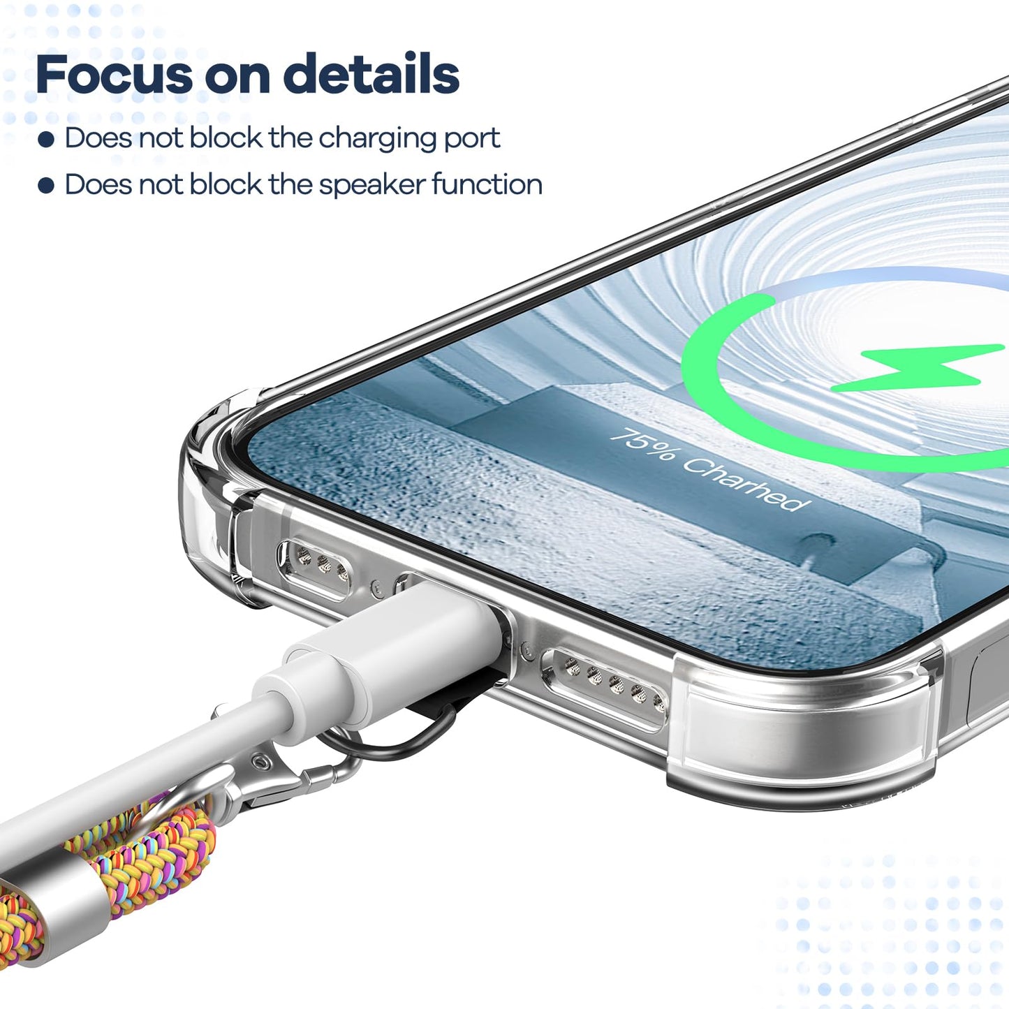 Cordon Téléphone Caslord – Lanière Universelle 1,6 m avec 2 Patchs Durables