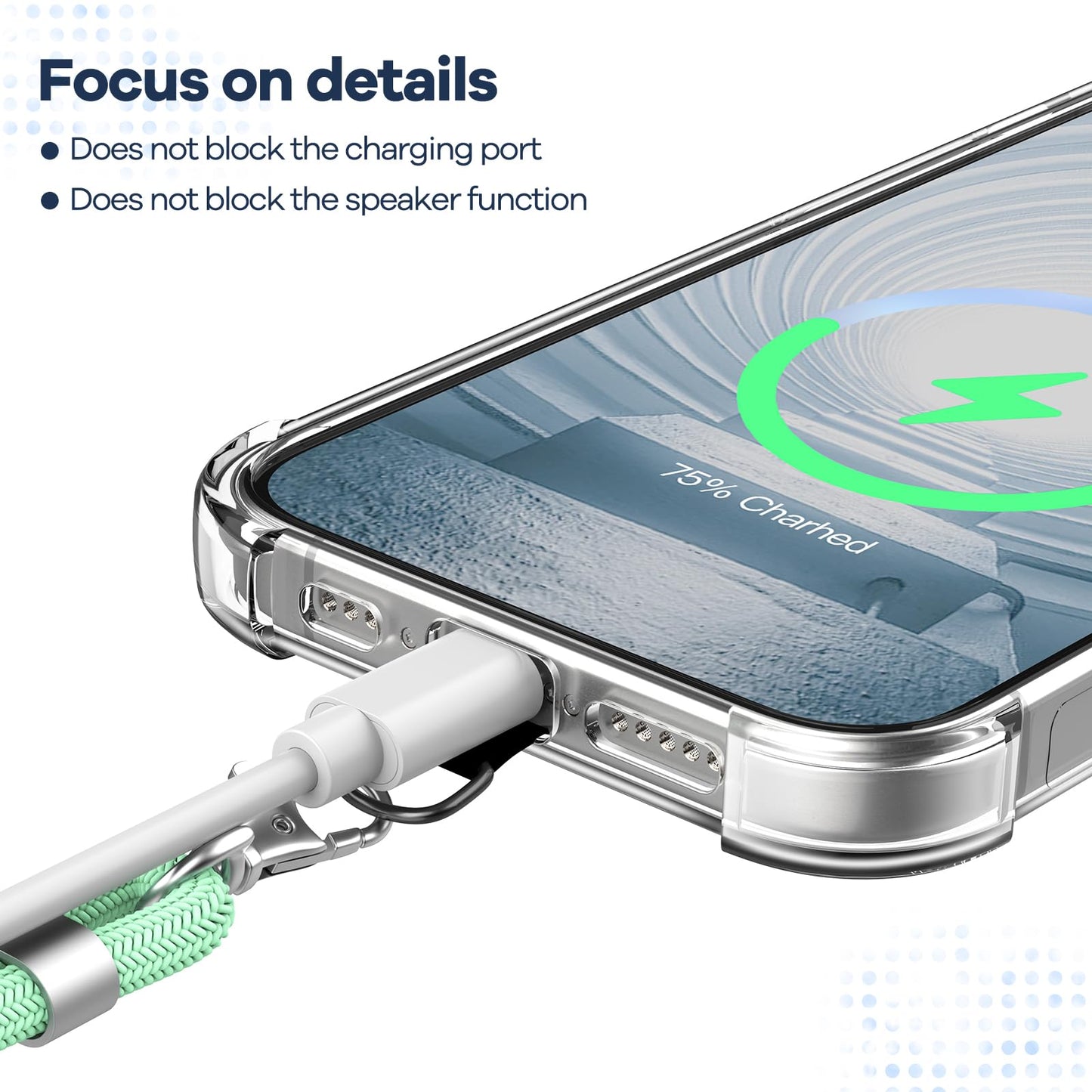 Cordon Téléphone Caslord – Lanière Universelle 1,6 m avec 2 Patchs Durables