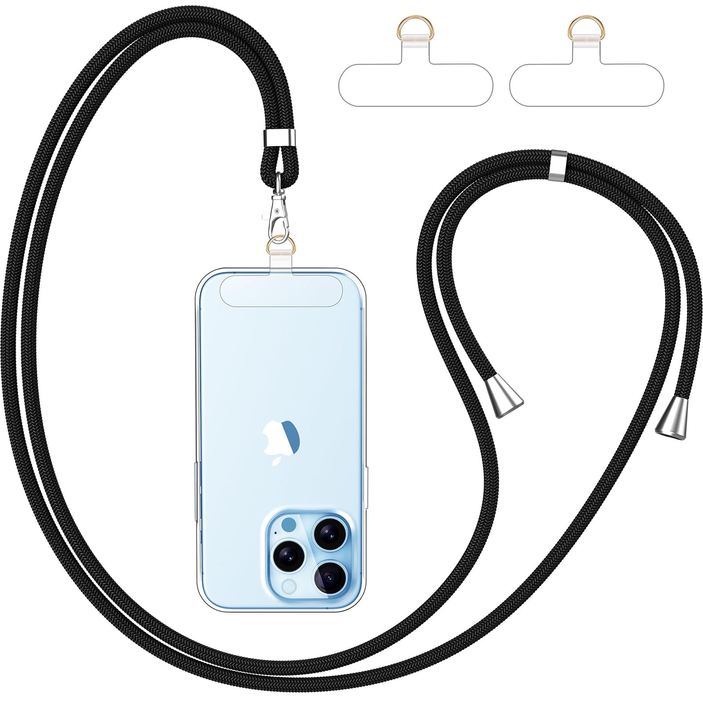 Cordon Téléphone Caslord – Lanière Universelle 1,6 m avec 2 Patchs Durables