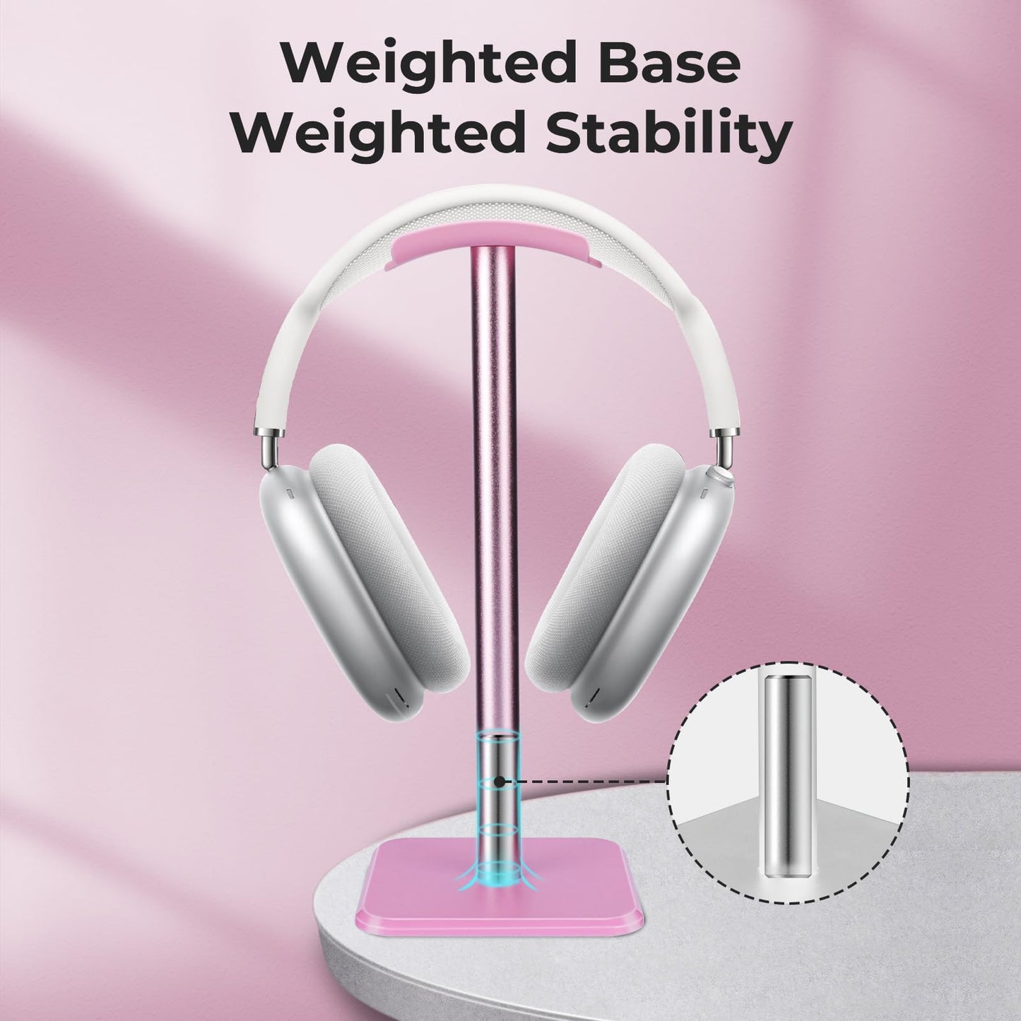 Support de Casque Alyvisun – Base Lestée, Hauteur 24 cm, Montage Sans Outils