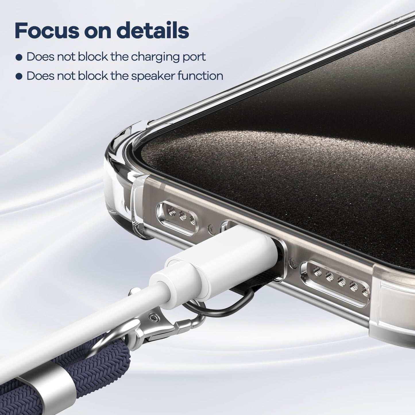 Cordon Téléphone Caslord – Lanière Universelle 1,6 m avec 2 Patchs Durables