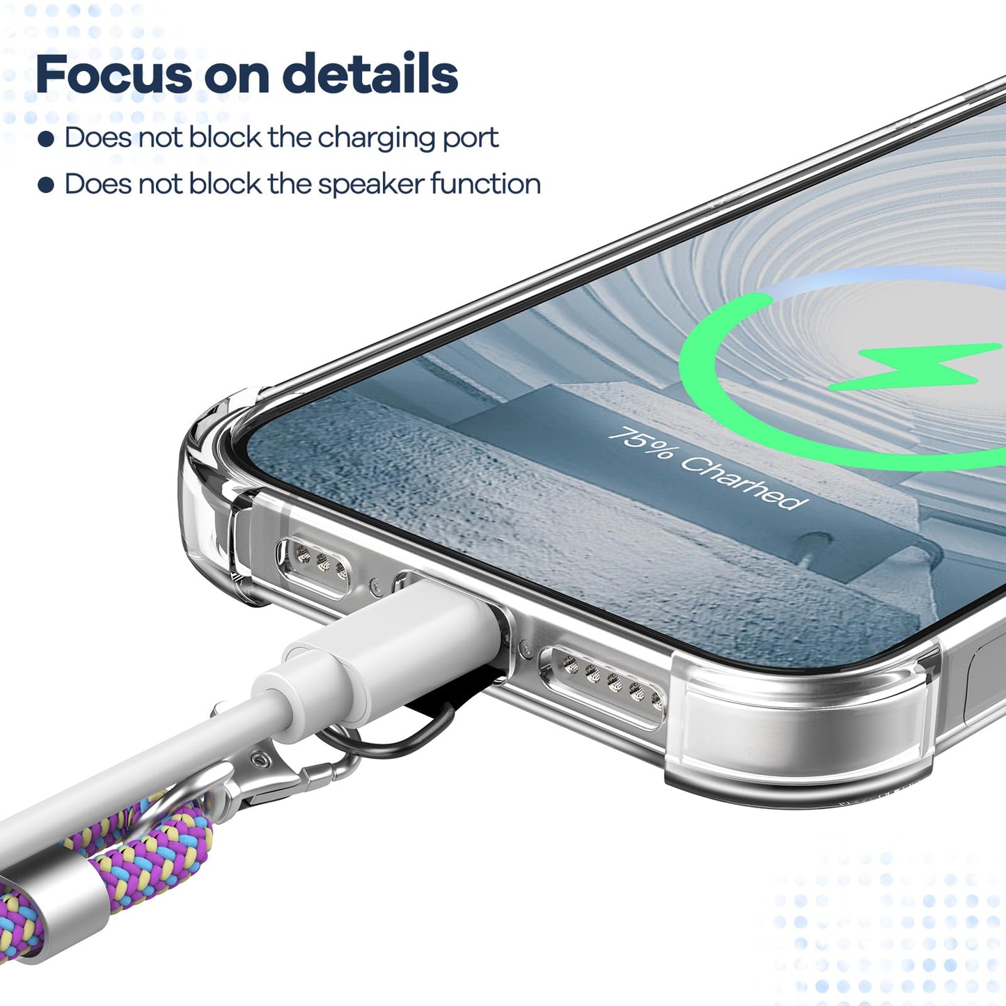 Cordon Téléphone Caslord – Lanière Universelle 1,6 m avec 2 Patchs Durables