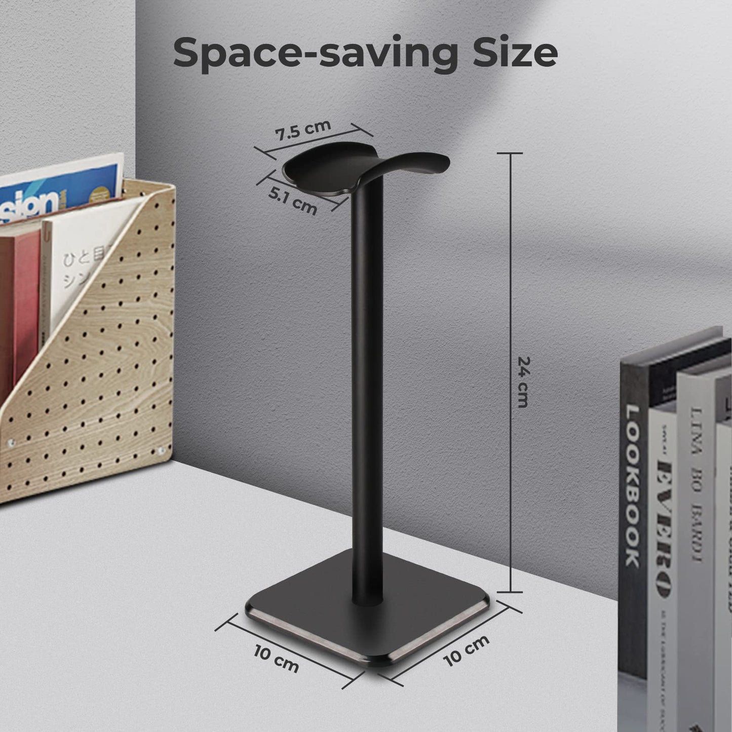 Support de Casque Alyvisun – Base Lestée, Hauteur 24 cm, Montage Sans Outils