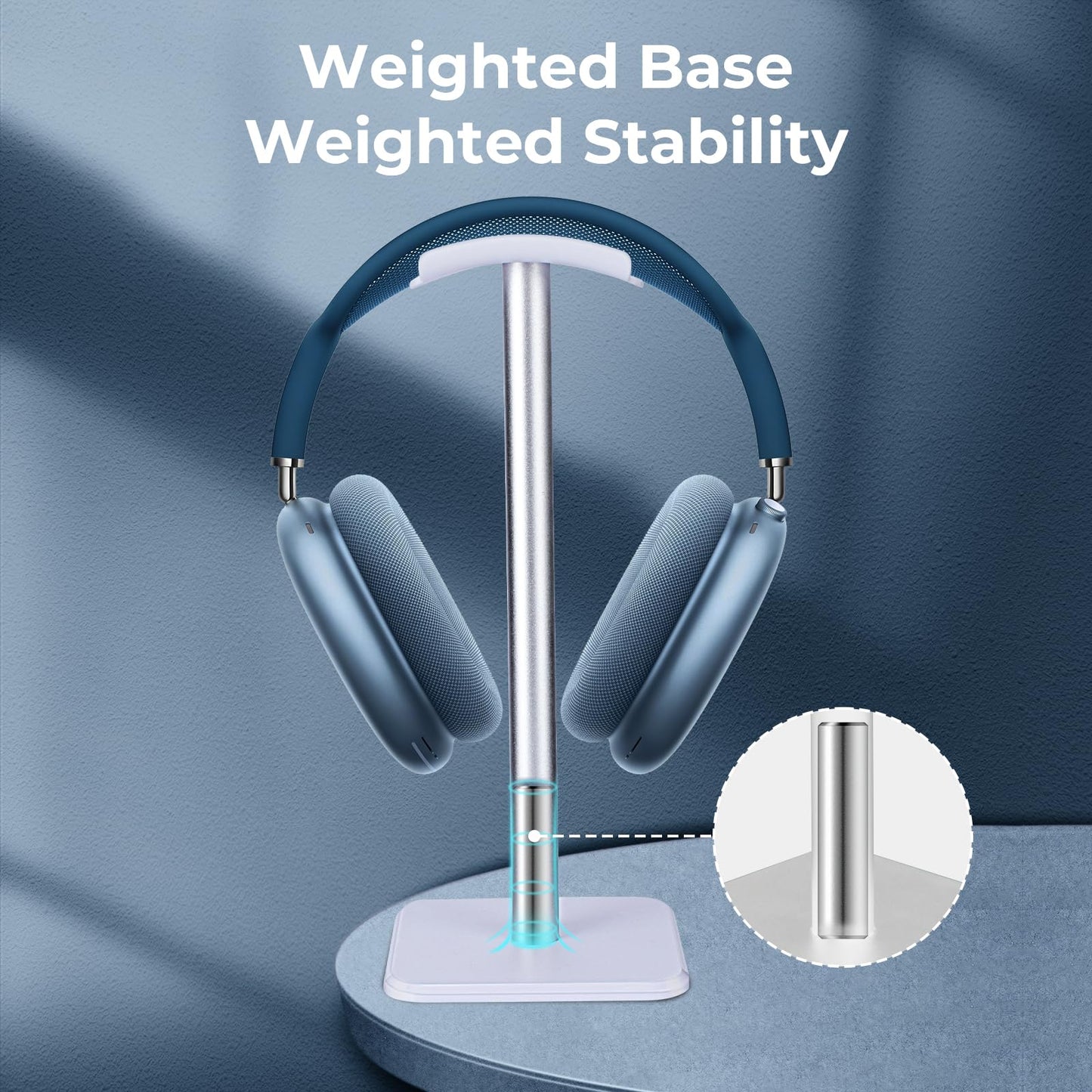 Support de Casque Alyvisun – Base Lestée, Hauteur 24 cm, Montage Sans Outils