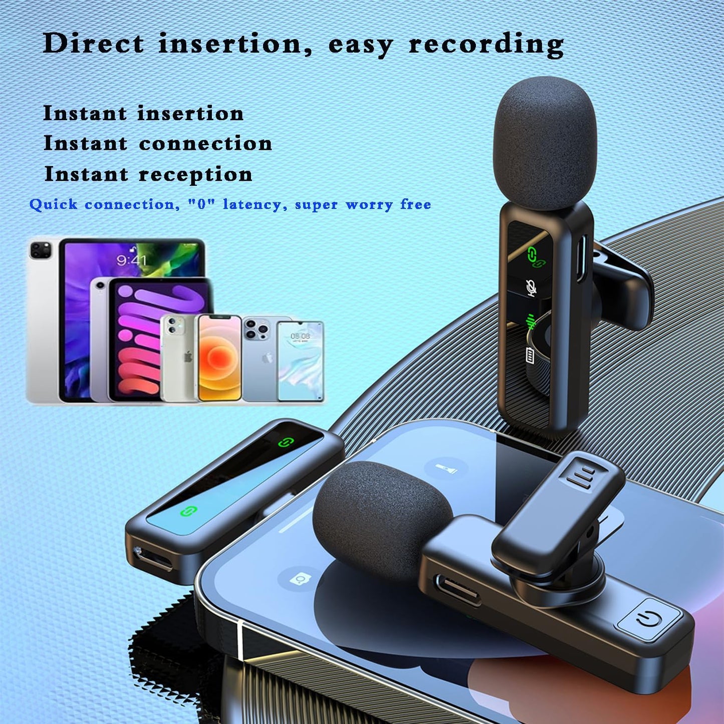 Microphone Cravate Sans Fil XIXIXIAXIA – Compatible iPhone, Android, PC – Réduction de Bruit AI