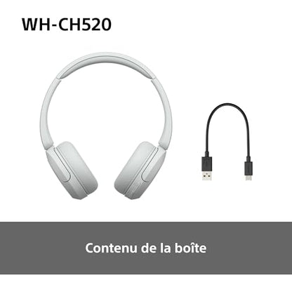 Sony WH-CH520 – Casque Bluetooth Supra-Auriculaire avec Autonomie de 50h et Connexion Multipoint