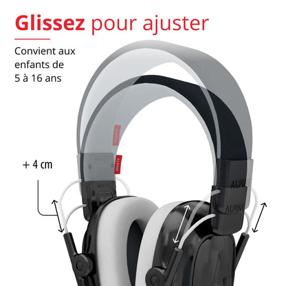 Casque Antibruit Enfant Alpine Muffy Kids – Protection Auditive 25 dB, Confortable et Réglable