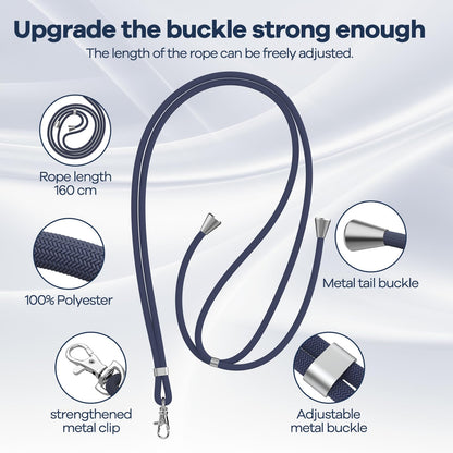 Cordon Téléphone Caslord – Lanière Universelle 1,6 m avec 2 Patchs Durables