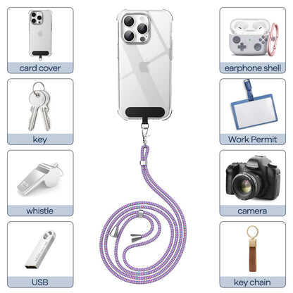 Cordon Téléphone Caslord – Lanière Universelle 1,6 m avec 2 Patchs Durables