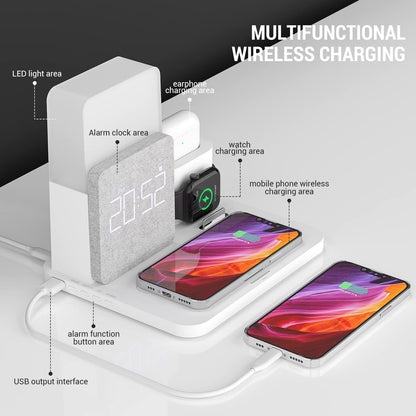 Chargeur à Induction Station, COLSUR 3 en 1 Chargeur sans Fil 15W Universel Qi Portable Rapide Charger pour iPhone 16/15 /14/13/12/11 Pro Max/X/8/Samsung/Huawei, iWatch SE 9/8/7/6/5/4/3/2 et AirPods