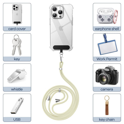 Cordon Téléphone Caslord – Lanière Universelle 1,6 m avec 2 Patchs Durables