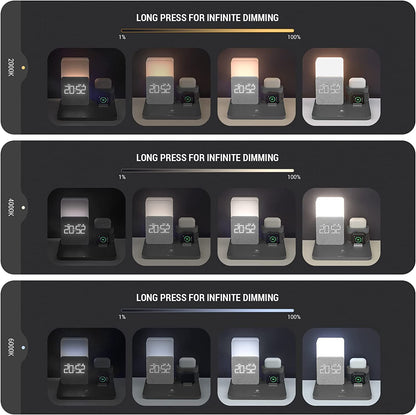 Chargeur à Induction Station, COLSUR 3 en 1 Chargeur sans Fil 15W Universel Qi Portable Rapide Charger pour iPhone 16/15 /14/13/12/11 Pro Max/X/8/Samsung/Huawei, iWatch SE 9/8/7/6/5/4/3/2 et AirPods