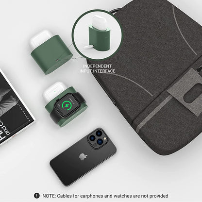 Chargeur à Induction Station, COLSUR 3 en 1 Chargeur sans Fil 15W Universel Qi Portable Rapide Charger pour iPhone 16/15 /14/13/12/11 Pro Max/X/8/Samsung/Huawei, iWatch SE 9/8/7/6/5/4/3/2 et AirPods