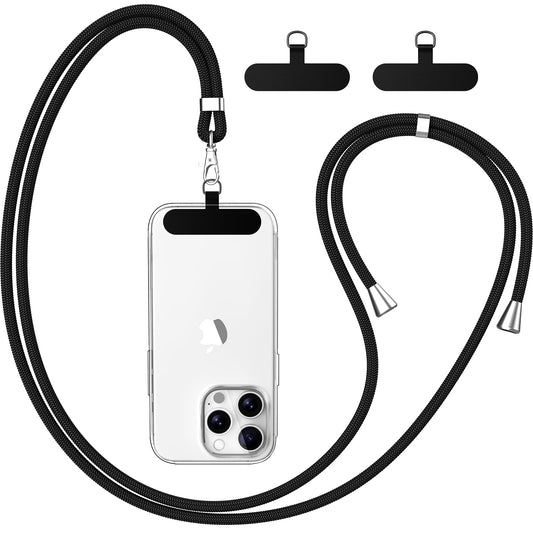 Cordon Téléphone Caslord – Lanière Universelle 1,6 m avec 2 Patchs Durables
