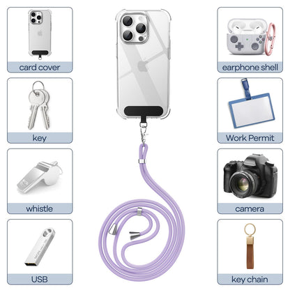 Cordon Téléphone Caslord – Lanière Universelle 1,6 m avec 2 Patchs Durables
