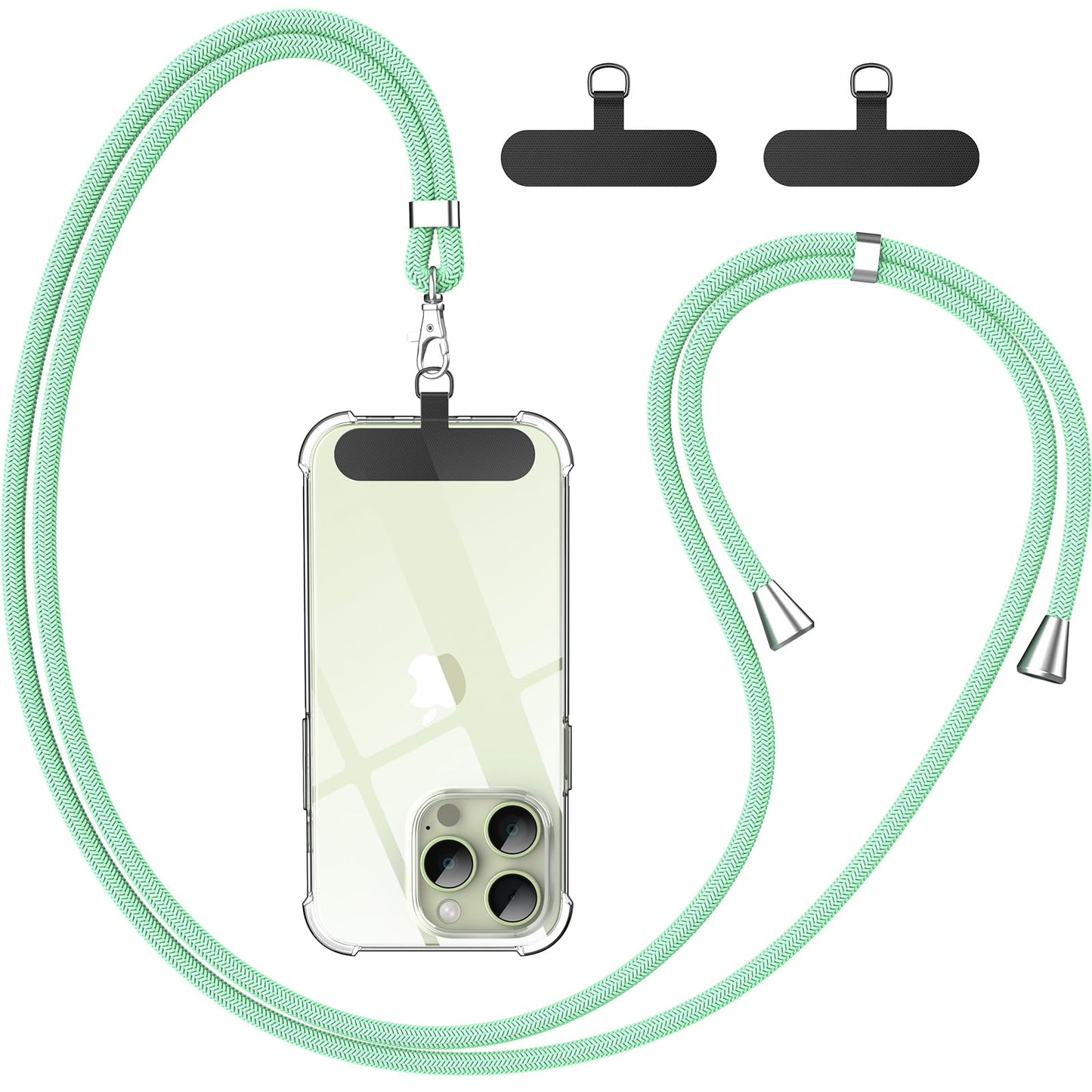 Cordon Téléphone Caslord – Lanière Universelle 1,6 m avec 2 Patchs Durables