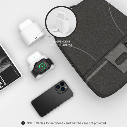 Chargeur à Induction Station, COLSUR 3 en 1 Chargeur sans Fil 15W Universel Qi Portable Rapide Charger pour iPhone 16/15 /14/13/12/11 Pro Max/X/8/Samsung/Huawei, iWatch SE 9/8/7/6/5/4/3/2 et AirPods